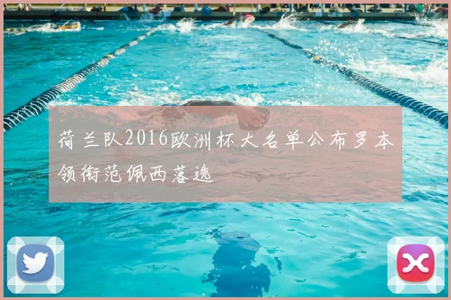 荷兰队2016欧洲杯大名单公布罗本领衔范佩西落选